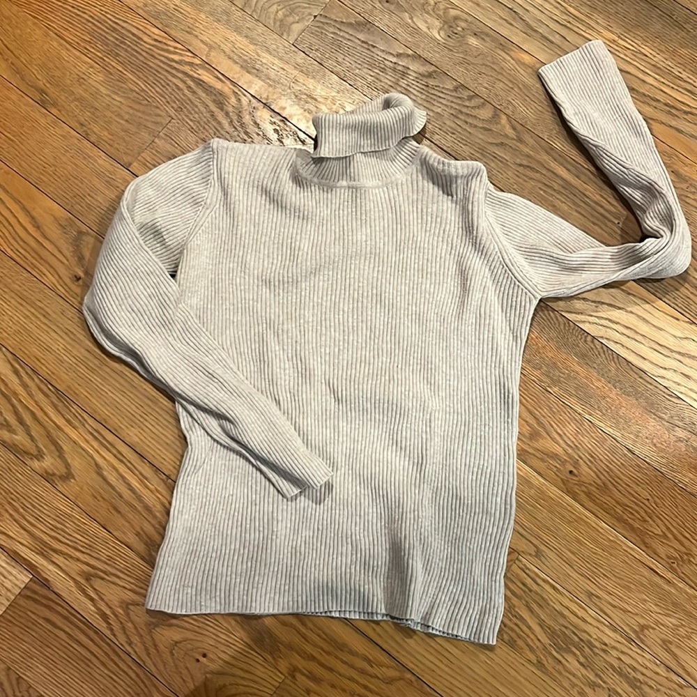 Cream ribbed turtleneck style&co small petite